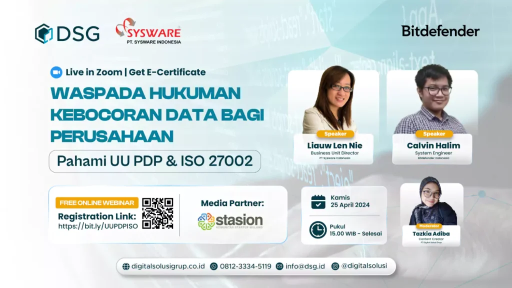 Banner Waspada Hukuman Kebocoran Data Bagi Perusahaan - Pahami UU PDP & ISO 27002