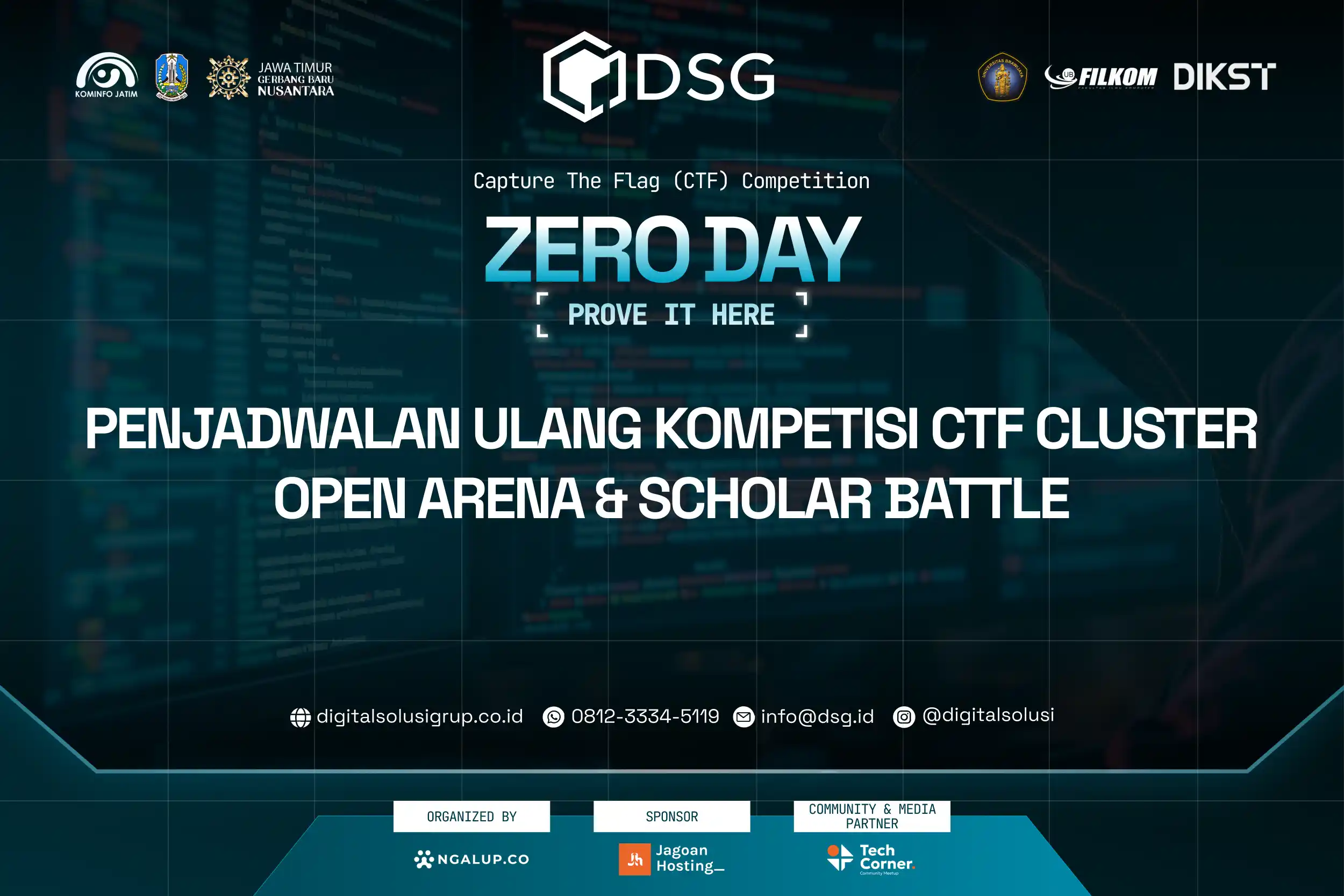 Penjadwalan Ulang Kompetisi CTF Cluster Open Arena & Scholar Battle