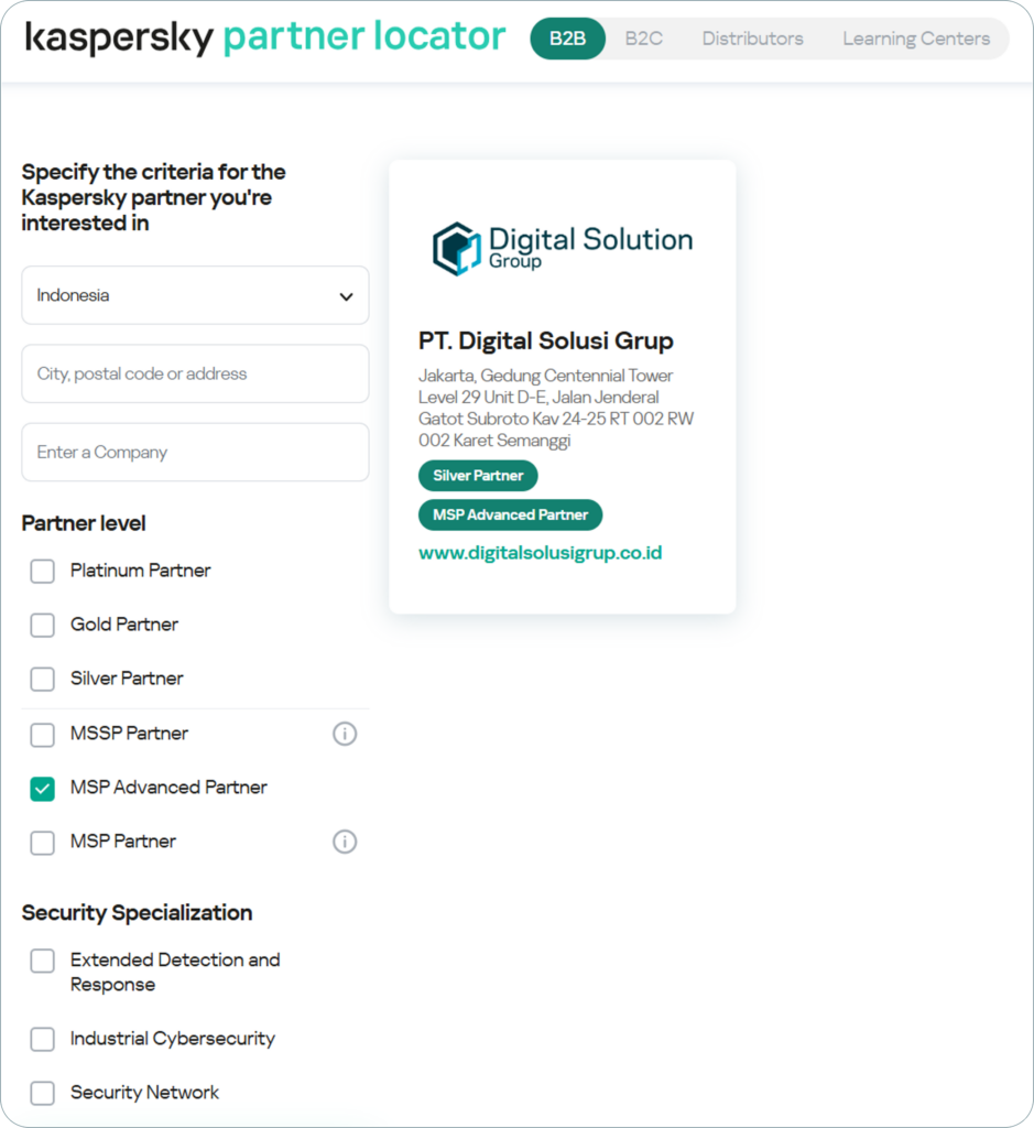 DSG sebagai Kaspersky MSP Advanced Partner satu-satunya di Indonesia per Agustus 2026